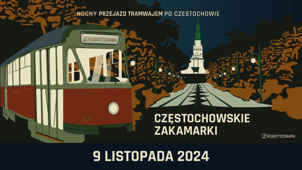 Nocny przejazd tramwajem Konstal 102Na