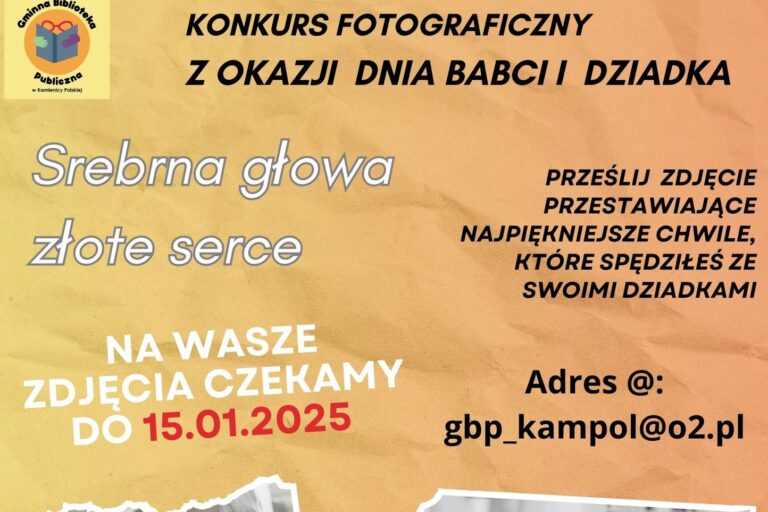 KONKURS FOTOGRAFICZNY Z OKAZJI DNIA BABCI I DZIADKA