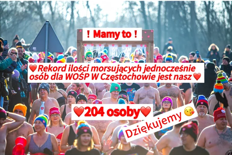 204 OSOBY W ZIMNEJ WODZIE! CZĘSTOCHOWA POBIŁA REKORD PODCZAS 33 FINAŁU WOŚP