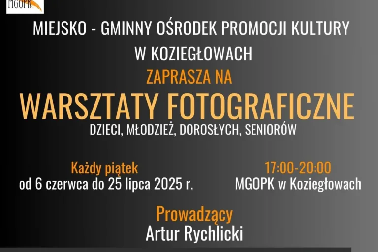 Obiektyw na kulturę! Bezpłatne warsztaty fotograficzne w Koziegłowach dla dzieci, młodzieży, dorosłych i seniorów