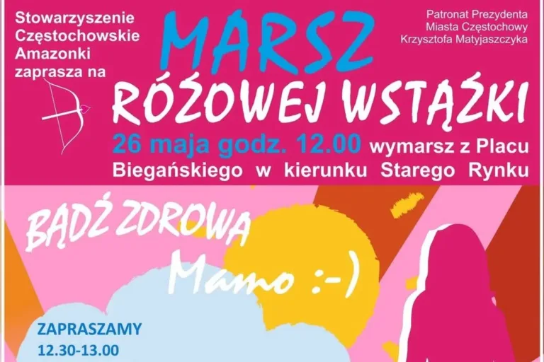 Częstochowa w różu – Marsz Różowej Wstążki już jutro!