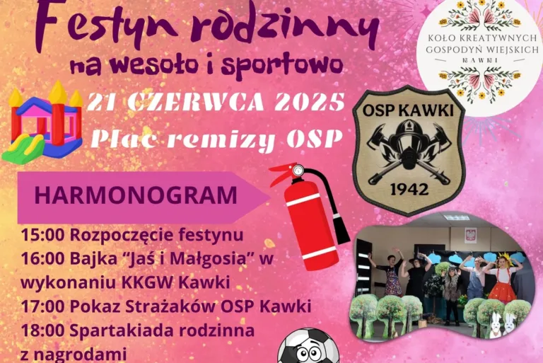 FESTYN RODZINNY NA WESOŁO I SPORTOWO – KAWKI ZAPRASZAJĄ DO SIEBIE