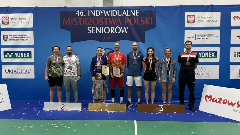 TRZY MEDALE DLA NASZYCH ZAWODNIKÓW NA 46. INDYWIDUALNYCH MISTRZOSTWACH POLSKI SENIORÓW W BADMINTONIE