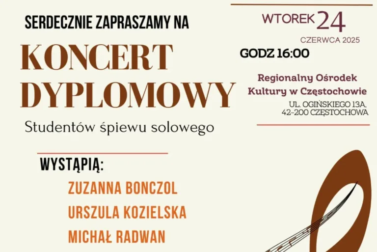 Muzyczne zwieńczenie edukacji – Koncert Dyplomowy studentów śpiewu solowego