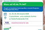 BEZPŁATNA MAMMOGRAFIA W MAMMOBUSIE – SIERPIEŃ W CZĘSTOCHOWIE