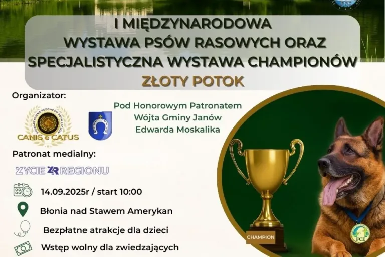 Wielkie Święto Kynologiczne w Złotym Potoku – I Międzynarodowa Wystawa Psów Rasowych i Wystawa Championów już 14 września!