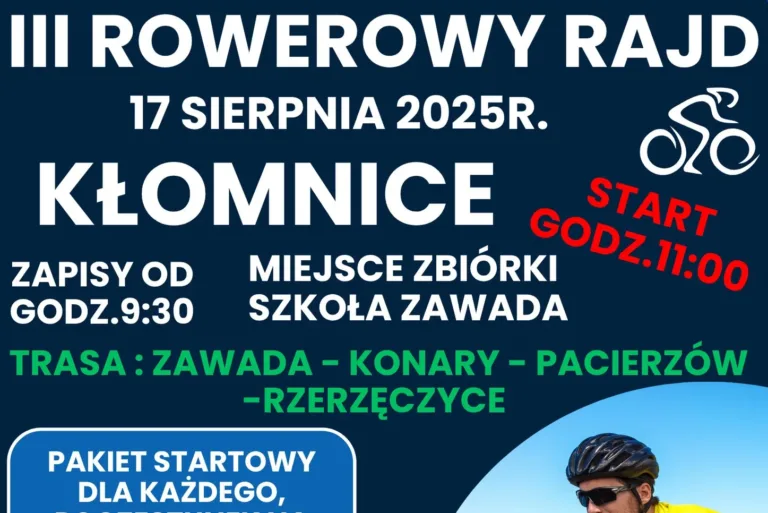 III ROWEROWY RAJD W KŁOMNICACH – JUŻ W NIEDZIELĘ!