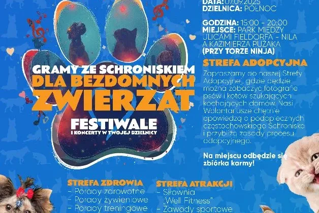 GRAMY ZE SCHRONISKIEM DLA BEZDOMNYCH ZWIERZĄT – FESTIWAL W DZIELNICY PÓŁNOC