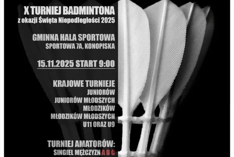 JUBILEUSZOWY TURNIEJ BADMINTONA Z OKAZJI ŚWIĘTA NIEPODLEGŁOŚCI
