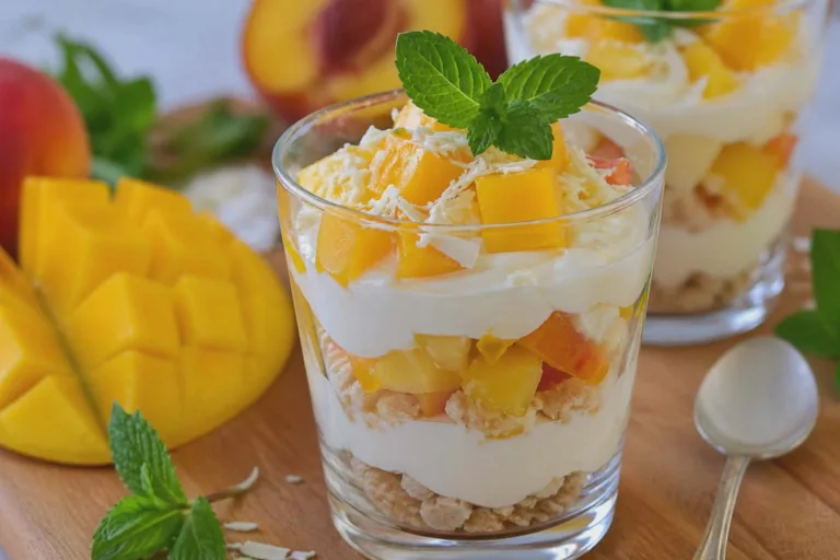 Wiosenna słodycz w pucharku – deser z mango, brzoskwinią i nutą kwietniowego słońca
