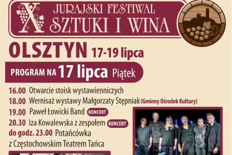 JURAJSKI FESTIWAL SZTUKI I WINA WRACA DO OLSZTYNA. TRZY DNI MUZYKI, SMAKÓW I RODZINNEJ ZABAWY